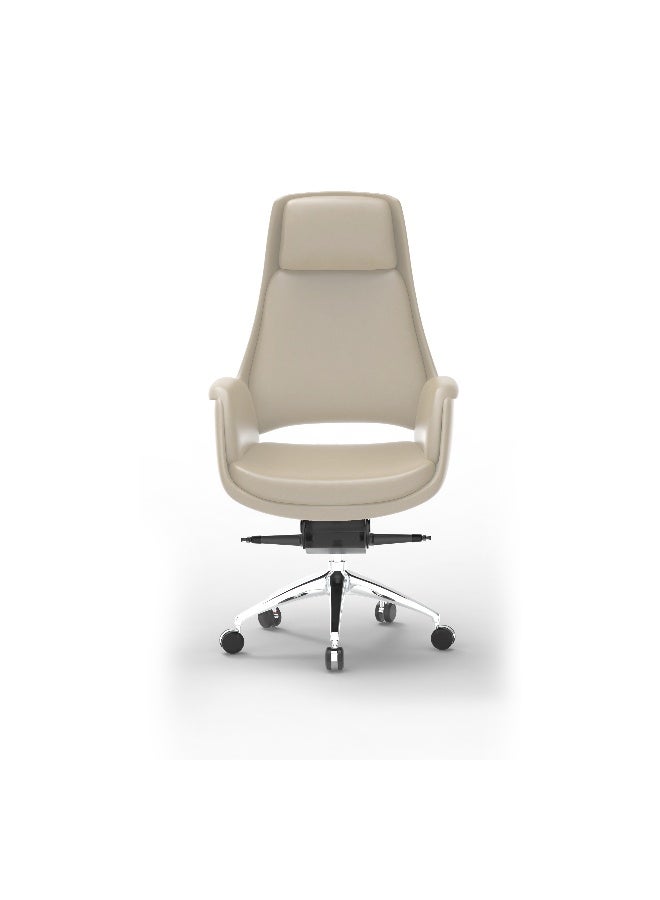 BOSQ Ergonomic Living Ace High Back Leather Executive Chair Beige  - Image 1