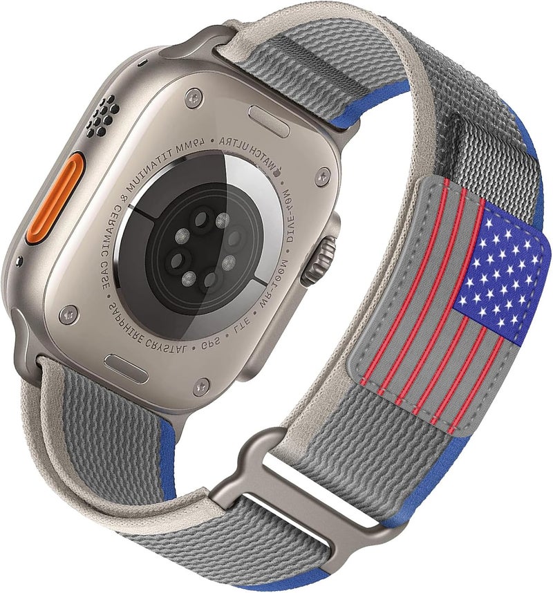 حلقة المسار لساعة Apple Watch بحجم 49 مم 45 مم 41 مم 44 مم 40 مم 42 مم 38 مم، سوار iWatch للنساء والرجال حزام رياضي نايلون سوار معصم لساعة Apple Watch Ultra السلسلة 8 7 6 5 4 3 2 1 SE - Image 1