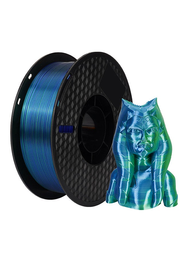 KINGROON 3D Printer PLA Filament 1KG 1.75mm Triple Color Silk PLA Filament 3D Printing Material Degradable Eco- friendly Spool Dimensional Accuracy +/-0.03mm Standard 1 Roll - Green&Blue  - Image 1