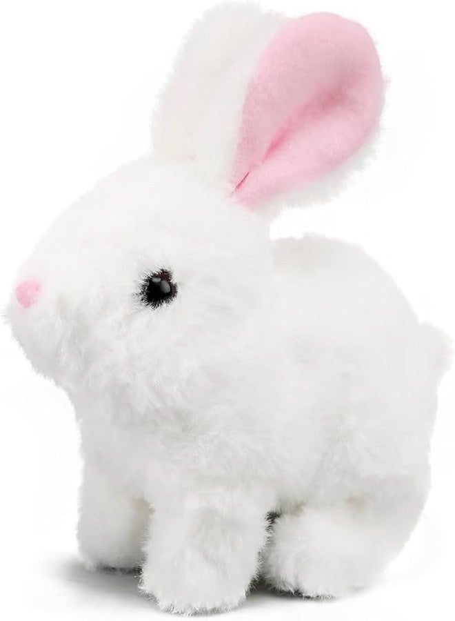 ALESSO Cut Rabbit Toy Hopping Walking Bunny Toy with Sounds, Jumping Rabbit Wiggling Ears, Twitching Mouth and Nose, Educational Interactive Bunny Rabbit Toy for Baby Kids (White) - Image 5