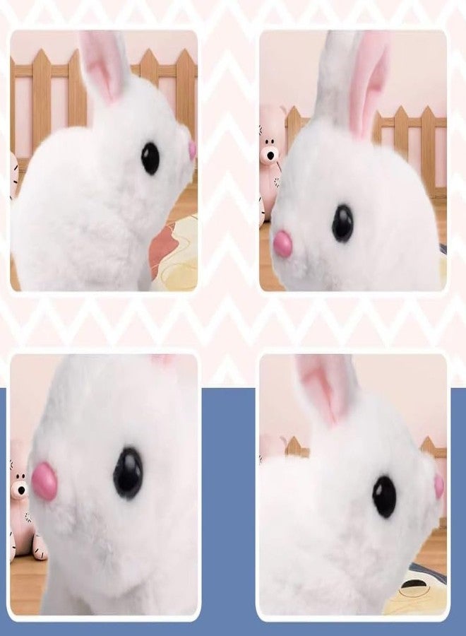 ALESSO Cut Rabbit Toy Hopping Walking Bunny Toy with Sounds, Jumping Rabbit Wiggling Ears, Twitching Mouth and Nose, Educational Interactive Bunny Rabbit Toy for Baby Kids (White) - Image 4