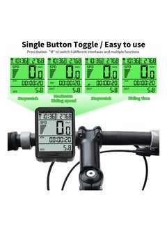 KASTWAVE Bicycle Speedometer, Wireless Bike Computer, Multifunctional Bicycle Odometer, Waterproof Bike Computer, with Large Backlight LCD Display, for Tracking Distance and Speed Time  - Image 2