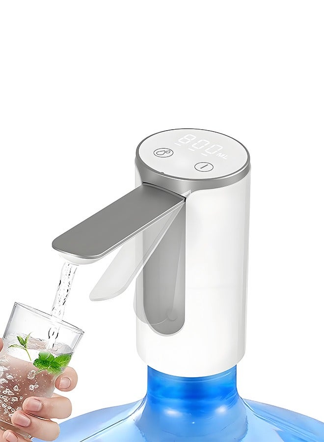 XiuWoo Automatic Water Dispenser – USB Type-C Rechargeable Drinking Water Pump, Low-Noise, Portable, Suitable for Universal 1-5 Gallon Water Bottles (White) - Image 1