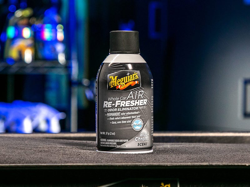 Meguiar's Whole Car Air Refresher, Car Odor Eliminator Spray Permanently Eliminates Unwanted Vehicle Odors Throughout Your Interior, Black Chrome Scent, 2 Oz Aerosol Canister - Image 2