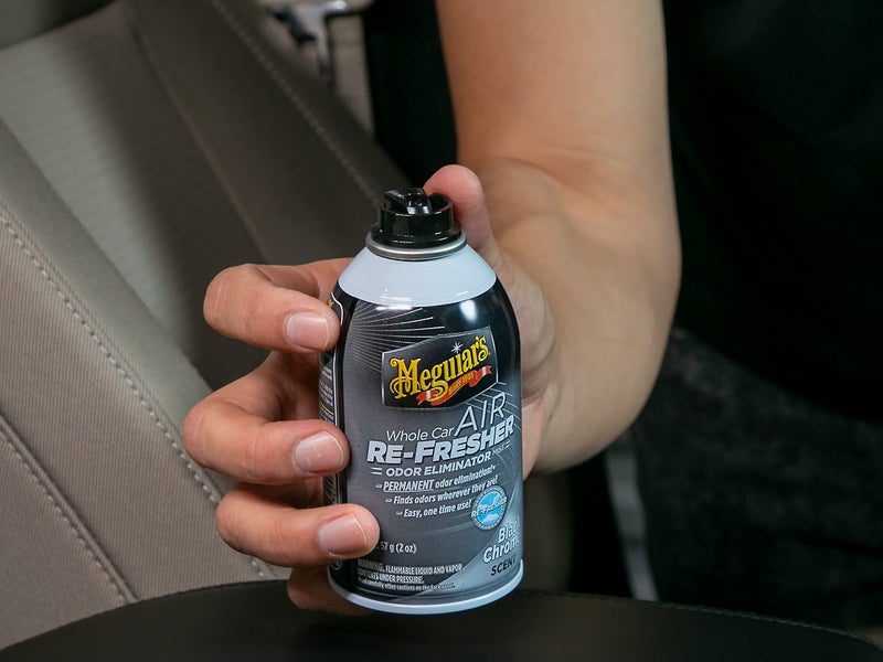 Meguiar's Whole Car Air Refresher, Car Odor Eliminator Spray Permanently Eliminates Unwanted Vehicle Odors Throughout Your Interior, Black Chrome Scent, 2 Oz Aerosol Canister - Image 4
