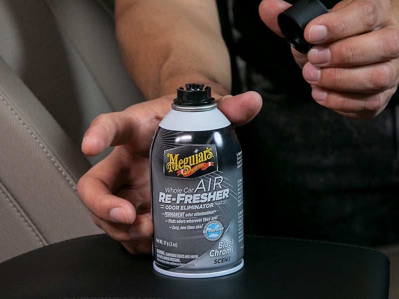 Meguiar's Whole Car Air Refresher, Car Odor Eliminator Spray Permanently Eliminates Unwanted Vehicle Odors Throughout Your Interior, Black Chrome Scent, 2 Oz Aerosol Canister - Image 5