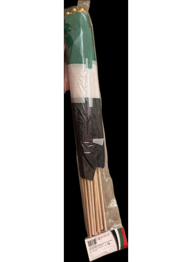 UAE National Flag (30×20 cm) with Wooden Stick - Image 1