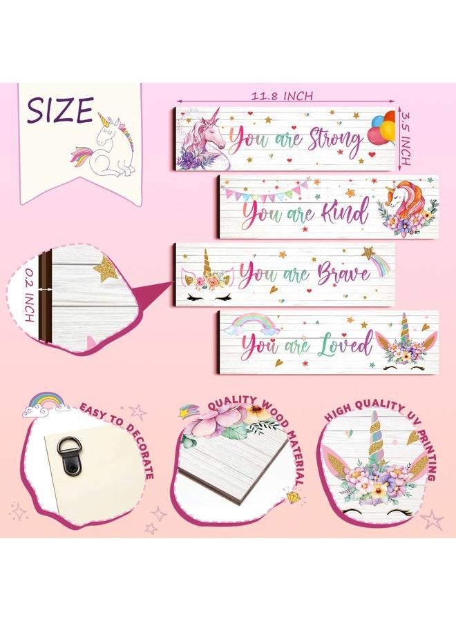 Yulejo Unicorn Rainbow Girls Room Wall Decor Unicorn Rainbow Motivational Wall Art Inspirational Wall Art Room Decor Unicorn Bedroom Decor for Girls Kids Bedroom Nursery Decorations(Cute Style, Cute - Image 3