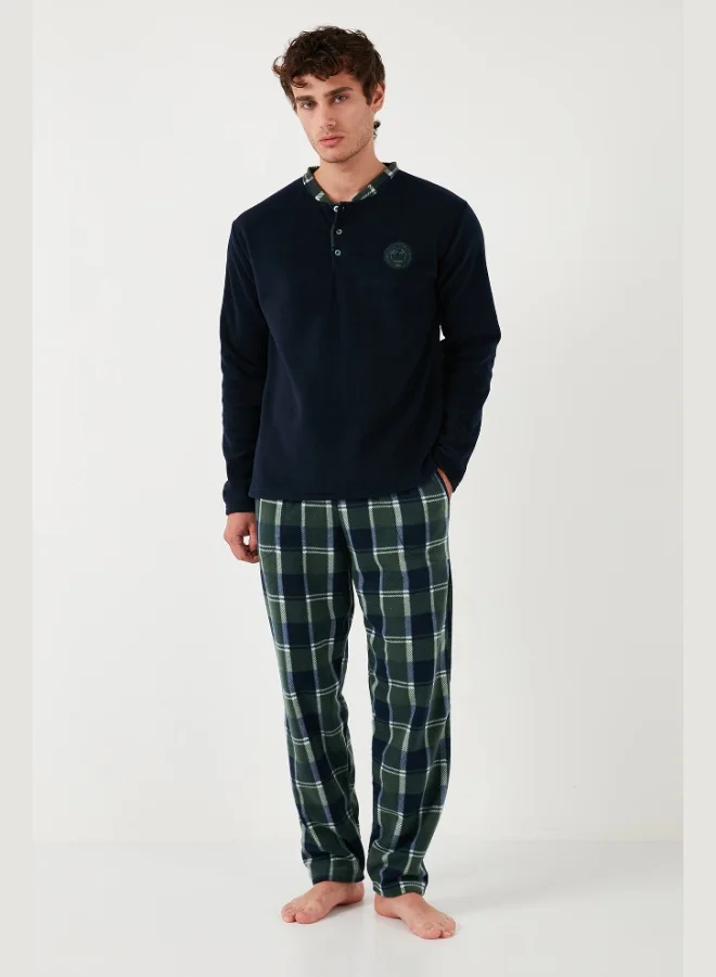 Buratti  Buratti Plaid Regular Fit Crew Neck Winter Polar Fleece Pajama Set Men's Pajama Set 609610013W4 for Men | Best Price UAE