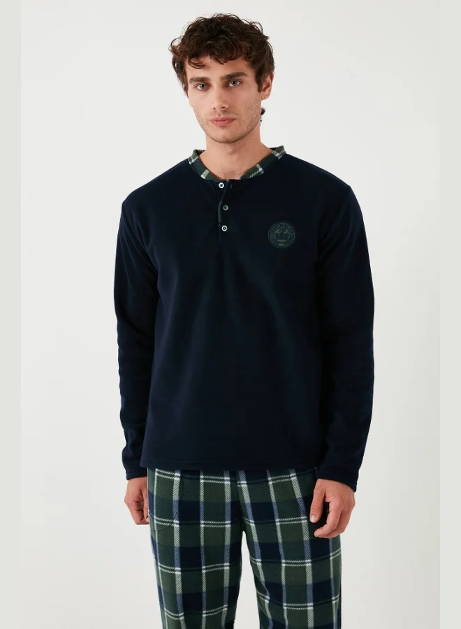 Buratti  Buratti Plaid Regular Fit Crew Neck Winter Polar Fleece Pajama Set Men's Pajama Set 609610013W4 for Men | Best Price UAE