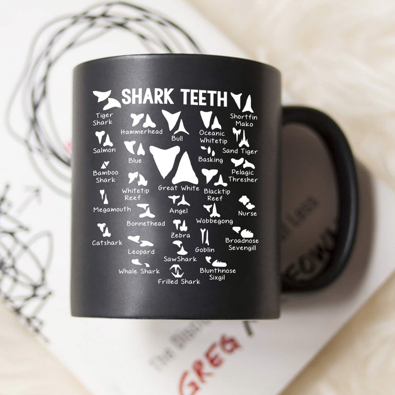 PrimeStore Shark Teeth Mug Funny Shark Lover Gifts For Men Women Kids Ceramic Coffee 11 Oz 15 Oz Mug