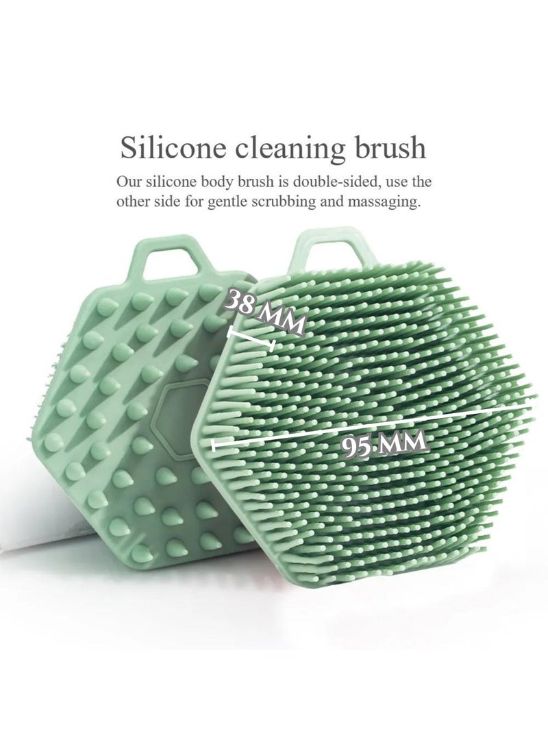 Prime by javaudan Silicone Body Scrubber & Scalp Massager 2 in 1 Exfoliating Shower Brush & Shampoo Brush for Deep Cleansing  - Image 2