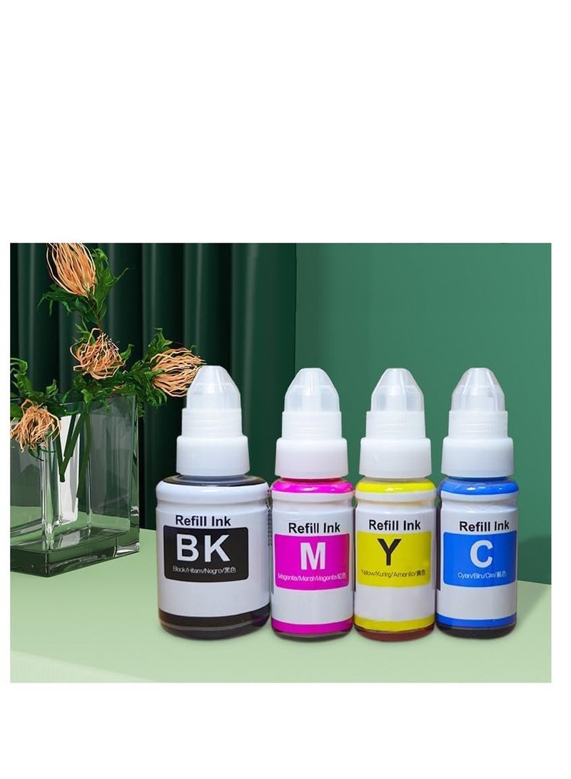 Terabyte حبر GI-490 متوافق مع طابعة كانون لطراز PIXMA G3400، G2400، G1400، G4400، G4410، G3410، G2410، G1410، G3411، G2411، G1411، G4411 (عبوة 4 - أسود، أزرق، وردي، أصفر) - Image 2