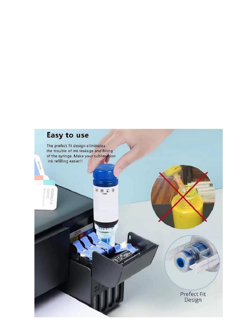 Terabyte حبر GI-490 متوافق مع طابعة كانون لطراز PIXMA G3400، G2400، G1400، G4400، G4410، G3410، G2410، G1410، G3411، G2411، G1411، G4411 (عبوة 4 - أسود، أزرق، وردي، أصفر) - Image 3