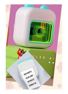 Generic 3 in 1 Portable Printer + Night Light + Mirror, Wireless Bluetooth Photo Printer Portable Thermal Label Printer - Mini Printer, Mini Receipt Printer Compatible with IOS and Android, Blue  - Image 1