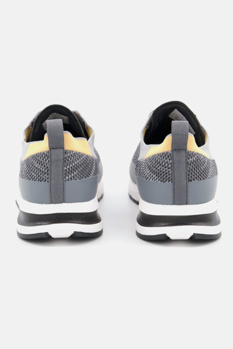 Tahari حذاء رجالي برباط منقوش، رمادي/أبيض/أسود - Image 2