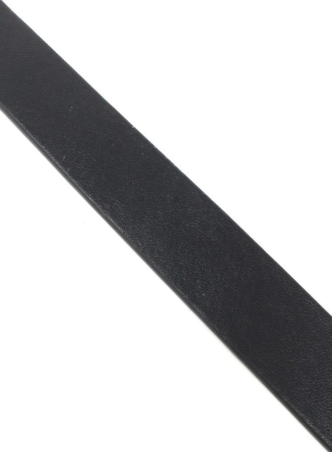 BC Belts Womens Thin Leather Belt Strap with Smooth Grain Finish 1" Wide with Snaps (Black-S) - Image 5