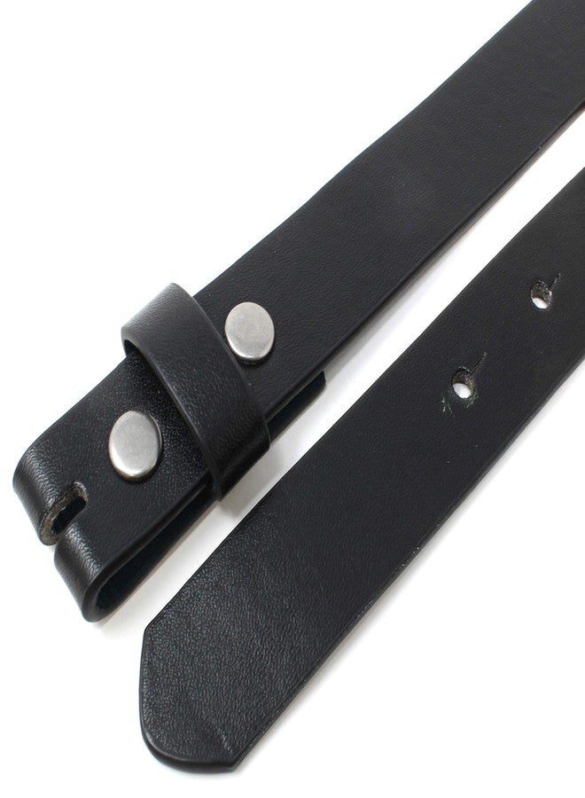 BC Belts Womens Thin Leather Belt Strap with Smooth Grain Finish 1" Wide with Snaps (Black-S) - Image 4