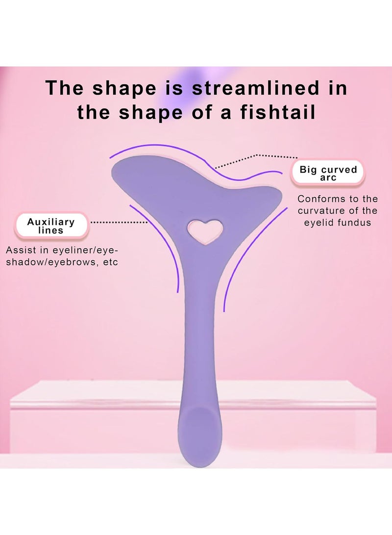 أداة مكياج من السيليكون (استنسل) بتصميم فريد يساعدك على رسم وتحديد الايلاينر والماسكرا لون بنفسجي - Image 4