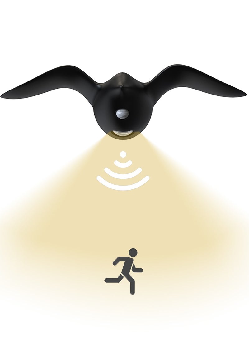 اكس كوبس مصباح مستشعر الحركة، XQOOPS Seagull مستشعر جسم الإنسان ضوء ليلي قابل لإعادة الشحن مقاوم للماء جدار ضوء LED أضواء مغناطيسية خافتة للشمعدان الجداري لغرفة المعيشة وخزانة المدخل في الهواء الطلق  - Image 1
