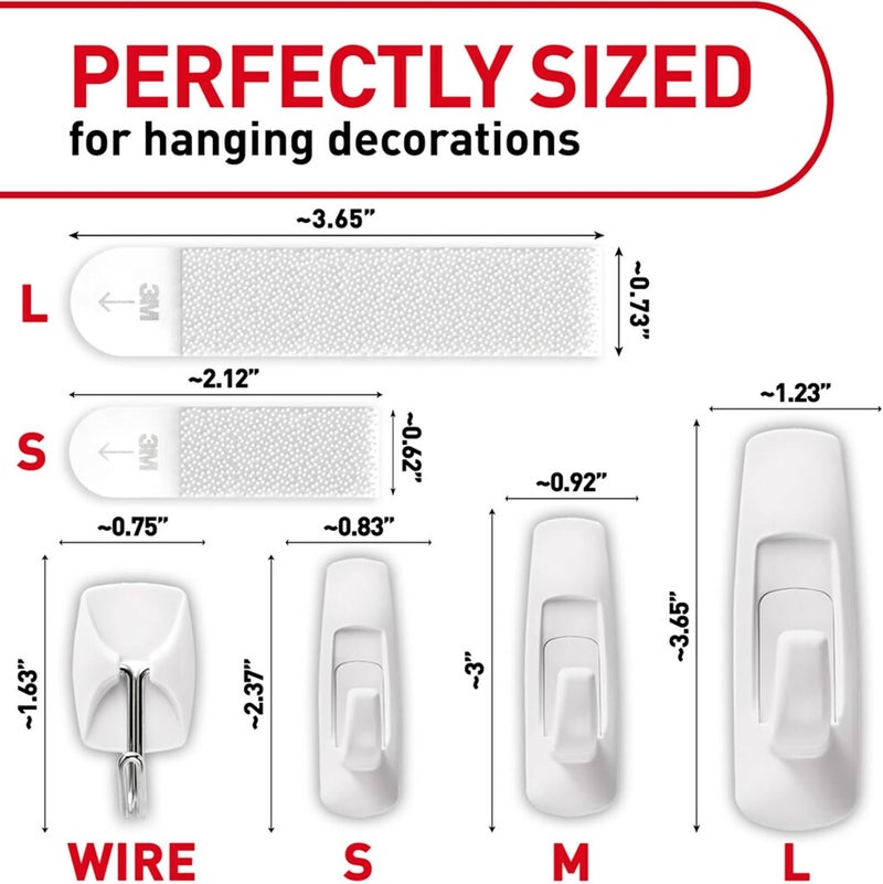 Command General Purpose Variety Kit, Various Sized Hooks, Wire Hooks, and Picture Hanging Strips to Hang Up to 19 Items, Organize Damage-Free - Image 2