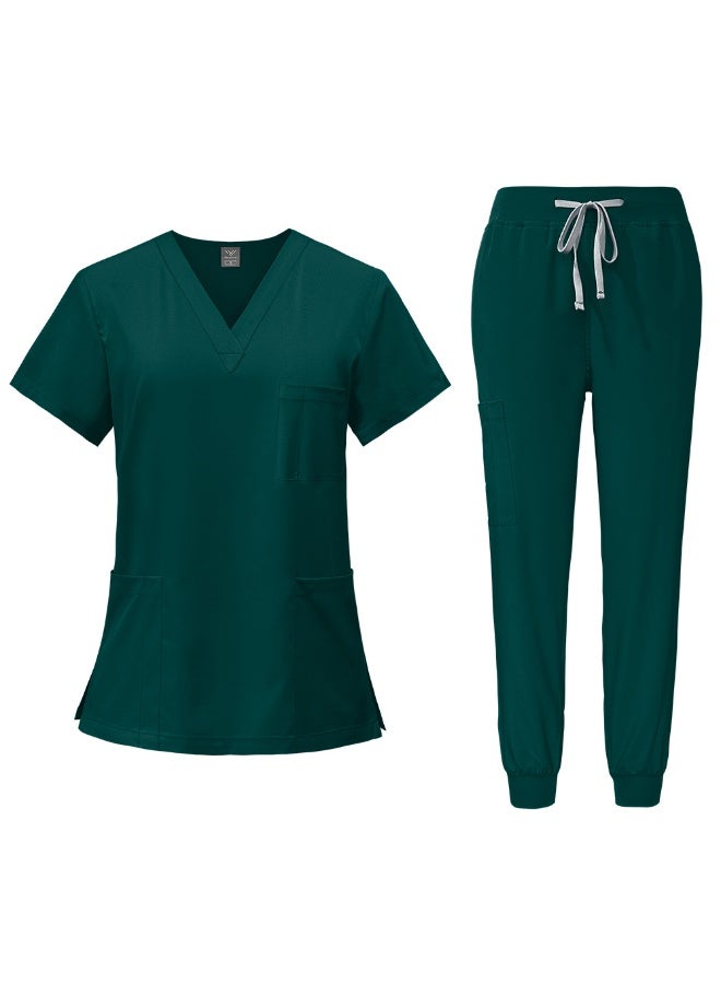 NIBEMINENT Summer Doctor Nurse Uniforms Work Uniforms Beauty SPA Pet Hospital Dental Surgery Hand Wash Gowns Split Suit - Image 1