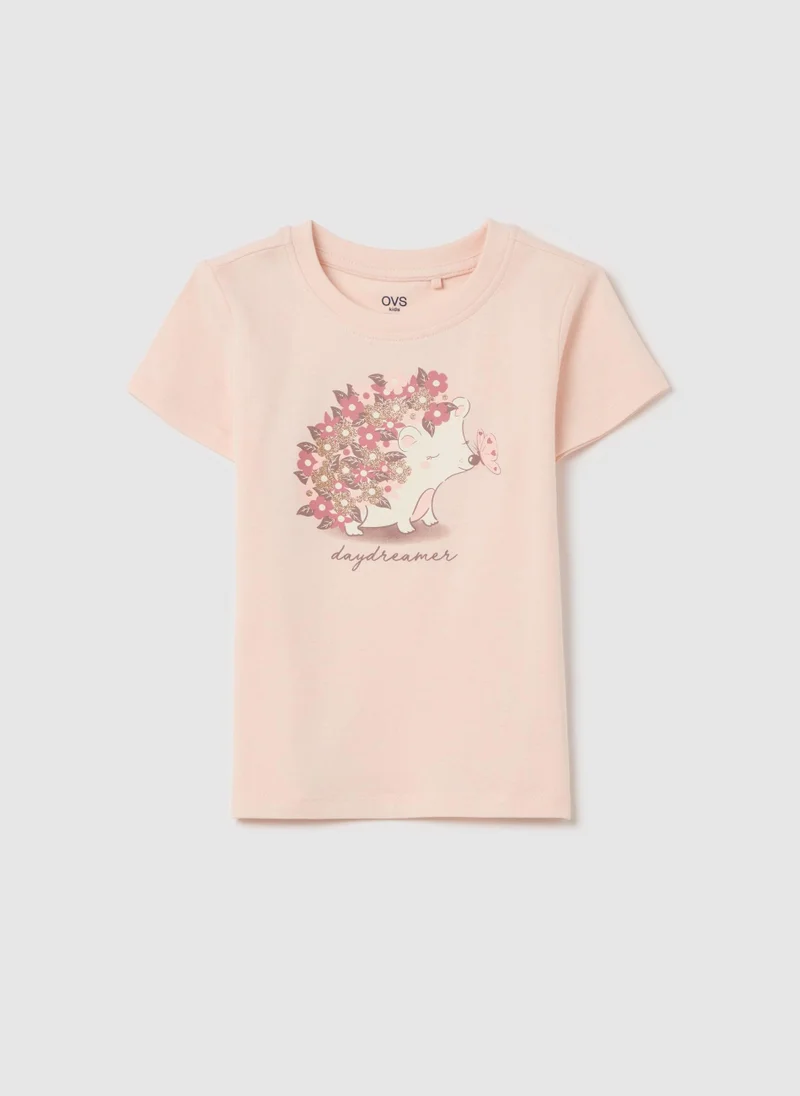 Ovs Cotton T-Shirt With Print