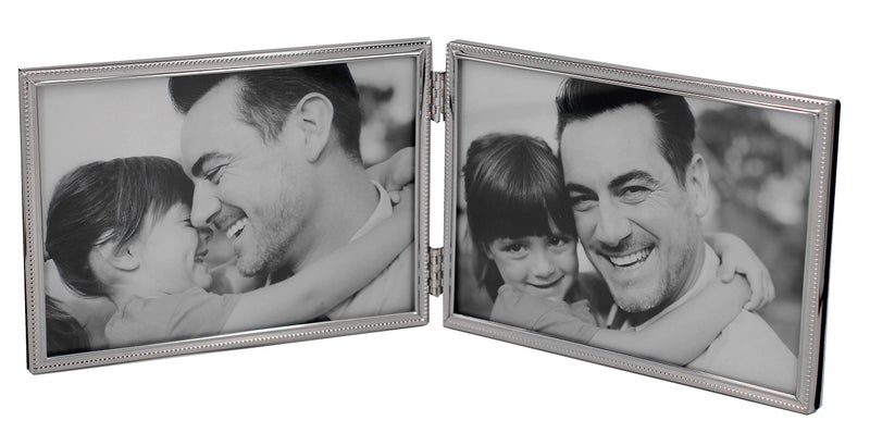LEADEX Double Thin Edge Silver Plated Picture FrameHorizontal 4 by 6 Inch Horizontal Silver