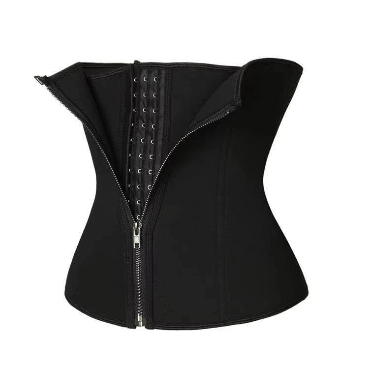 Bluejw Hook Zipper Waist Trainer for Women - Slimming Belly Belt Tummy Control Shaper Girdle - Waist Trimmers - Black - Image 2