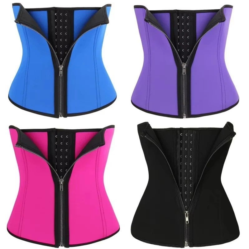 Bluejw Hook Zipper Waist Trainer for Women - Slimming Belly Belt Tummy Control Shaper Girdle - Waist Trimmers - Black - Image 3