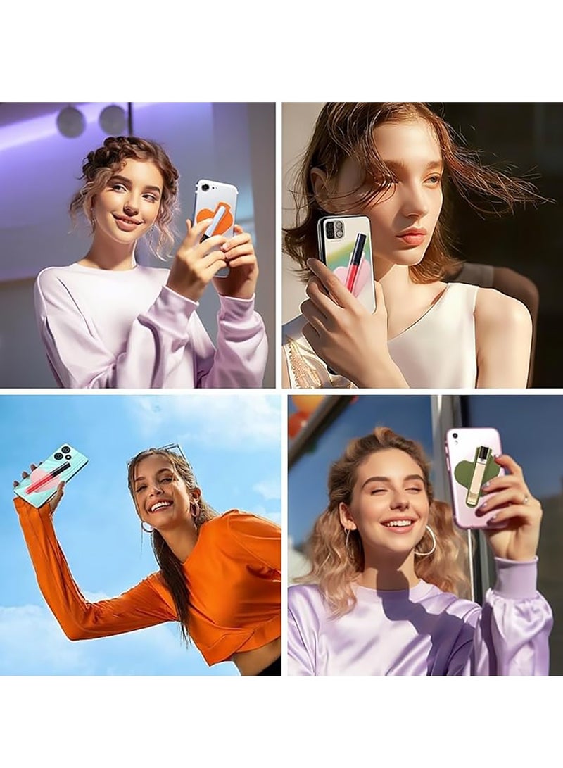 X-level 5PCS Lip Gloss Adhesive Sleeve for Cell Phone,with Lip Gloss Holder,Heart Shape Silicone Lip Phone Holder Back Stick on Case for iPhone16/15/14 Series and Samsung Galaxy S25/S24/23 Series  - Image 3