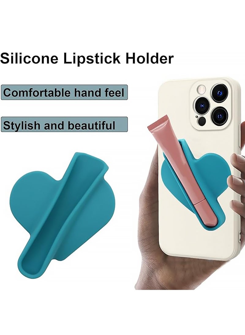 X-level 5PCS Lip Gloss Adhesive Sleeve for Cell Phone,with Lip Gloss Holder,Heart Shape Silicone Lip Phone Holder Back Stick on Case for iPhone16/15/14 Series and Samsung Galaxy S25/S24/23 Series  - Image 5