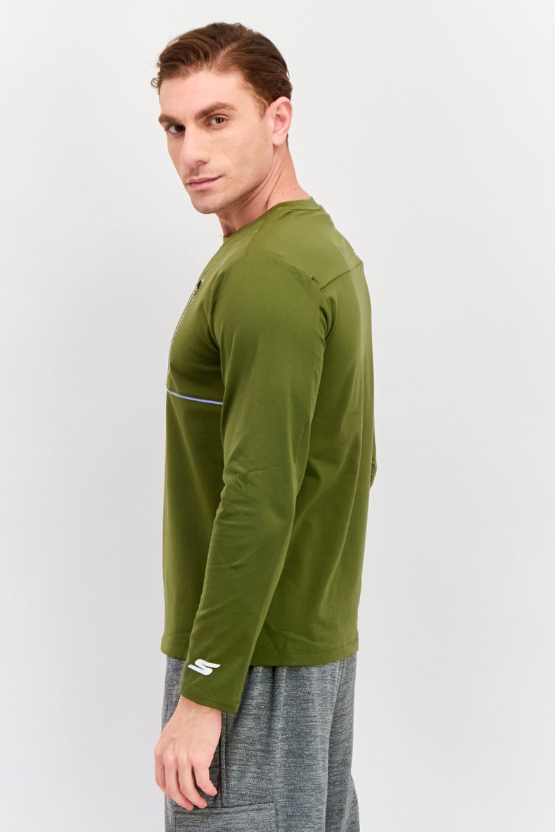 SKECHERS Men Regular Fit Long Sleeve Outdoor T-Shirts, Winter Moss  - Image 3