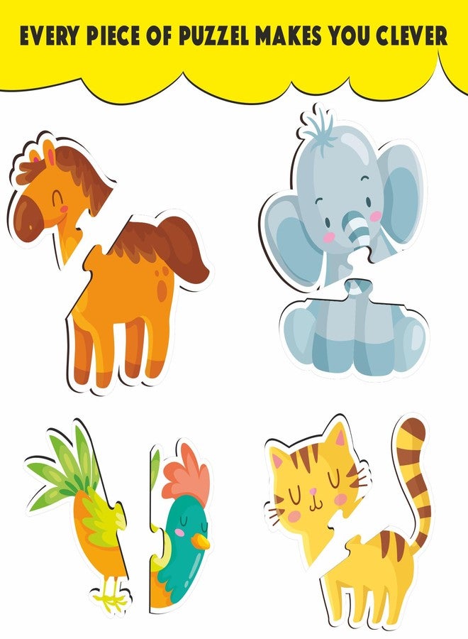 لعبة BRAIN BASKET My First Animal Puzzle للأطفال الصغار، أحجية تعليمية مكونة من 9 حيوانات مع قوافي، 18 قطعة، لعبة تعليمية لتنمية القدرات المعرفية والحركية واللغوية (من عمر سنتين إلى 4 سنوات). - Image 2