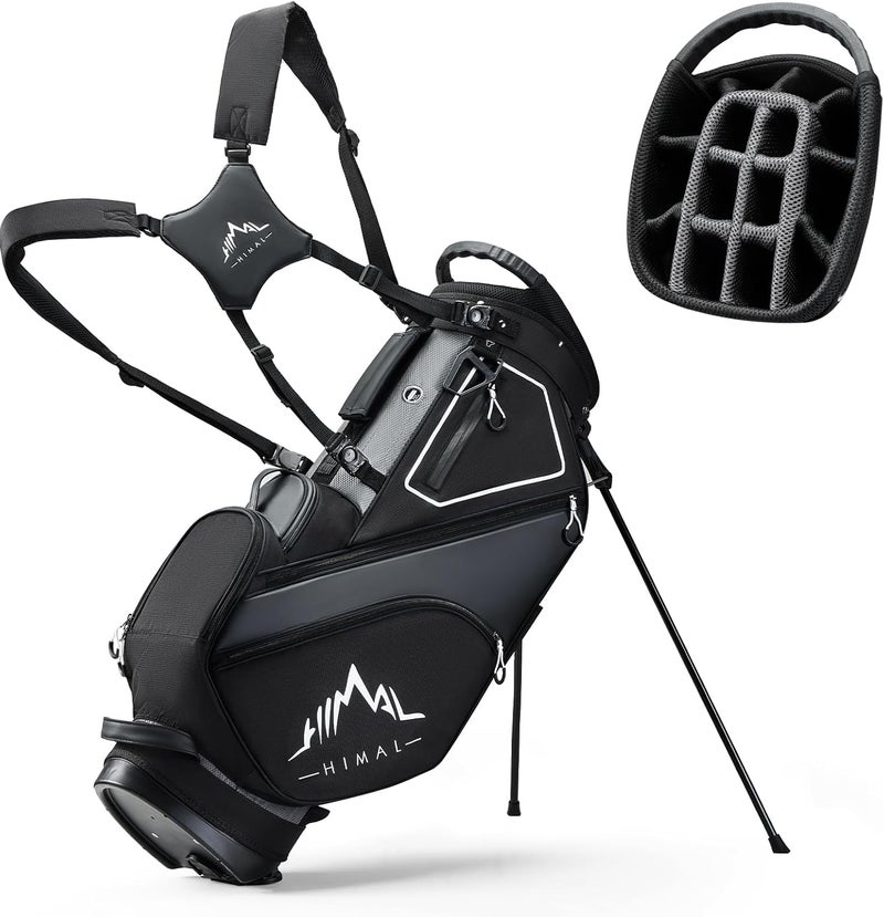 uniHimal 14 Way Dividers Golf Stand Bag - Lightweight with Multiple Pockets, Dual Strap and Rain Cover Hood - Image 1
