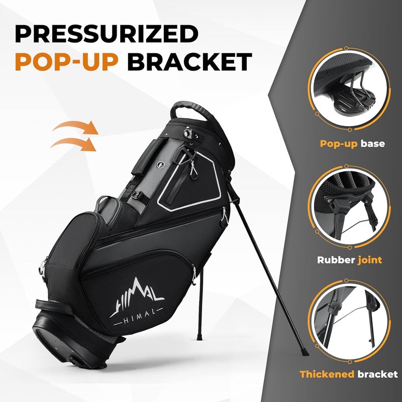 uniHimal 14 Way Dividers Golf Stand Bag - Lightweight with Multiple Pockets, Dual Strap and Rain Cover Hood - Image 5