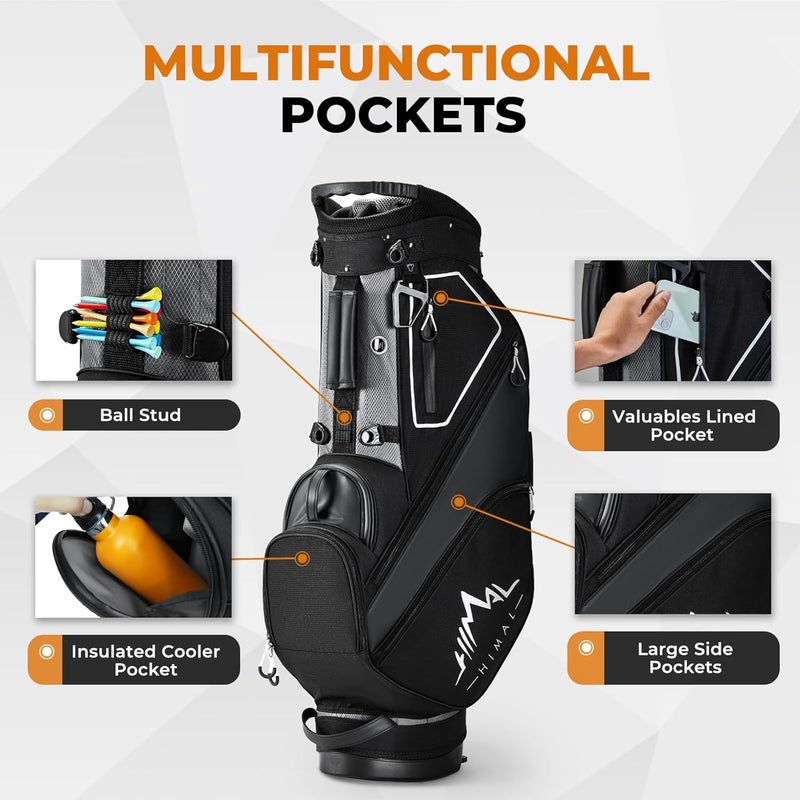 uniHimal 14 Way Dividers Golf Stand Bag - Lightweight with Multiple Pockets, Dual Strap and Rain Cover Hood - Image 4