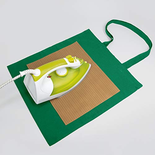 NPBAG 25 Pack 15'' X 16'' Green Cotton Tote Bags, Blank Bulk Cloth bags with 1pc of PTFE Teflon Sheet (M) - Image 4