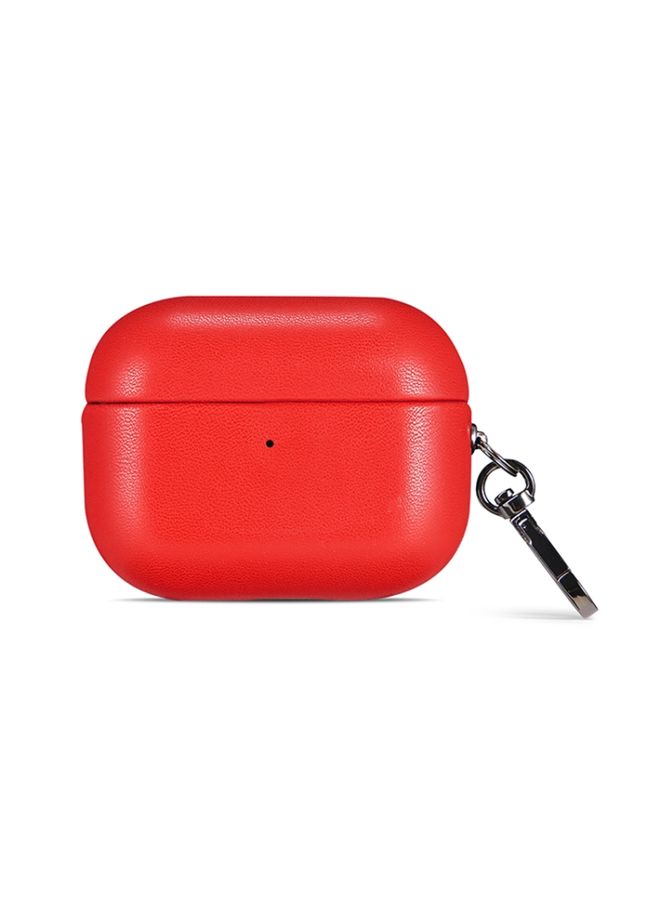 Raxoom Case Cover For Apple AirPods Pro PU Leather Wireless Bluetooth Earphone Protective Case Red 