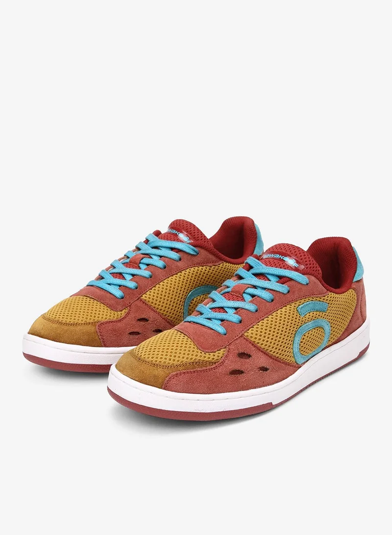 بيواكوف Men's Ollie Zone Spicy Mango Suede Mesh Leather Skate Sneakers
