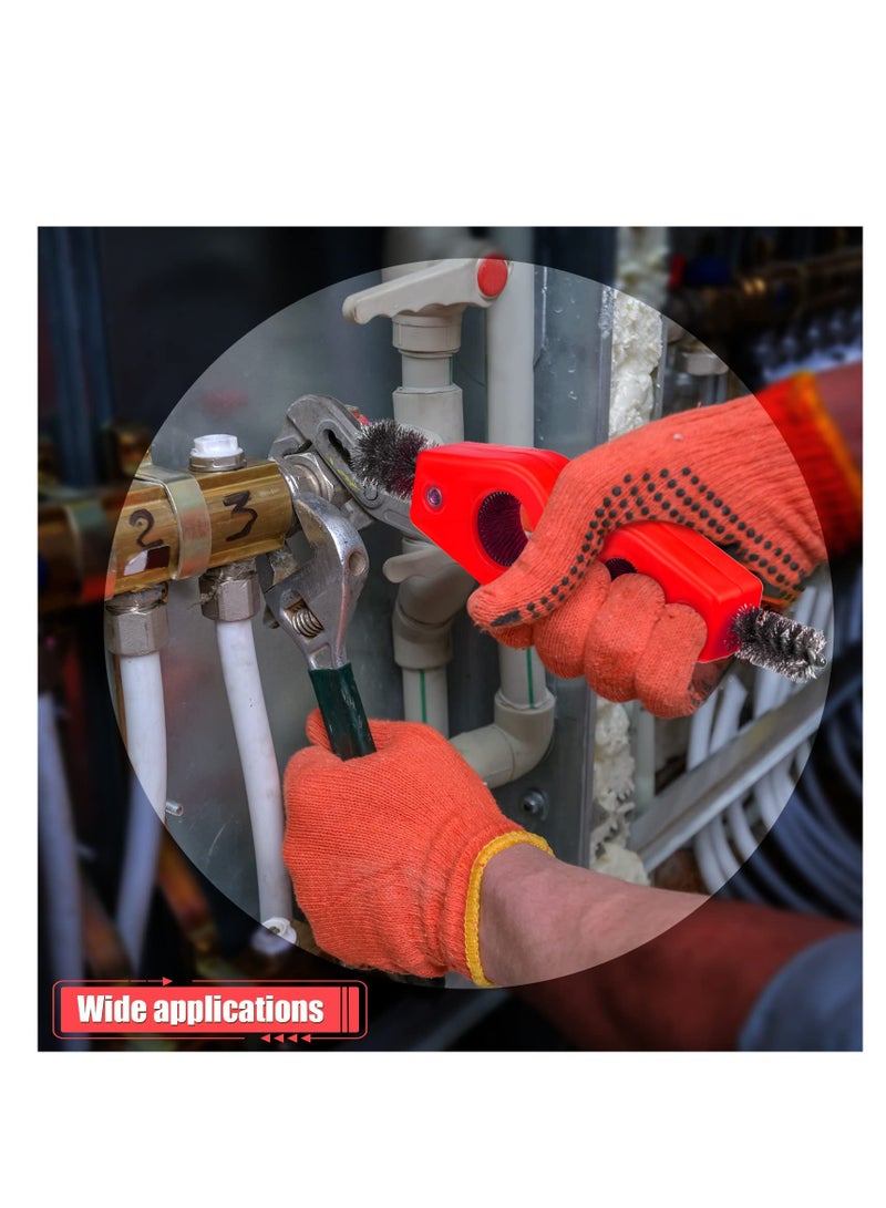 Zikra Copper Pipe Cleaner Brush, 4 in 1 Copper Tubing Brush, Pipe Brush Cleans Inside Outside Thread Cleaner Plumber Brush, Cleaner Tool for Plumbing Installation Soldering Brazing (Black, Red) (4 Pieces) - Image 5