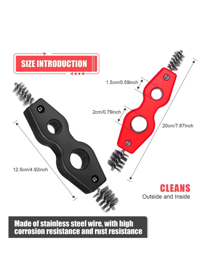 Zikra Copper Pipe Cleaner Brush, 4 in 1 Copper Tubing Brush, Pipe Brush Cleans Inside Outside Thread Cleaner Plumber Brush, Cleaner Tool for Plumbing Installation Soldering Brazing (Black, Red) (4 Pieces) - Image 3