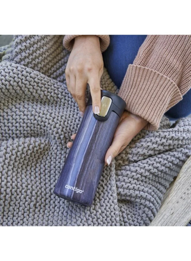 كونتيجو Contigo Abstract Stainless Steel Travel Mug with Autoseal Spout and Leak Resistant Design - 420 ml