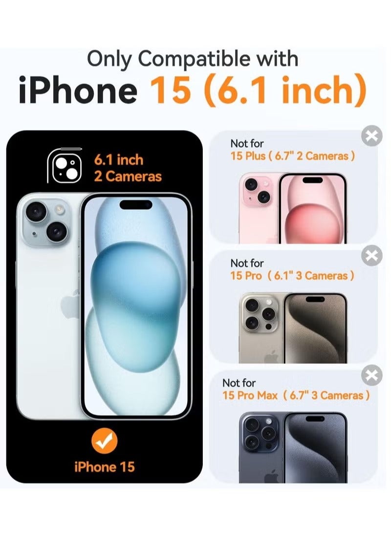 Magnetic Cover for iPhone 15 6.1 Inch, MagSafe Compatible, Full Camera Protection, Translucent Matte Slim Protective Shockproof Case, Black - Image 2