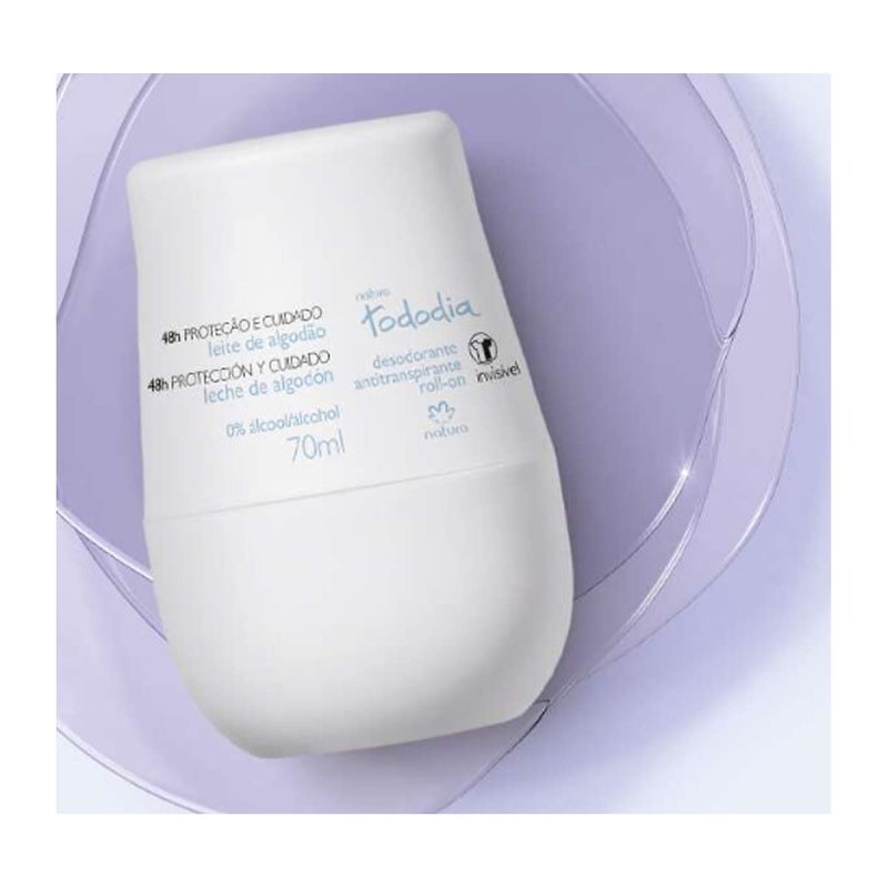 Natura - Linha Todo Dia (Leite de Algodao) - Desodorante Antitranspirante Feminino Roll-On 70 Ml - (Natura - Every Day (Cotton Milk) Collection - Roll-On Antiperspirant Deodorant For Women 2.36 Fl Oz) - Image 2