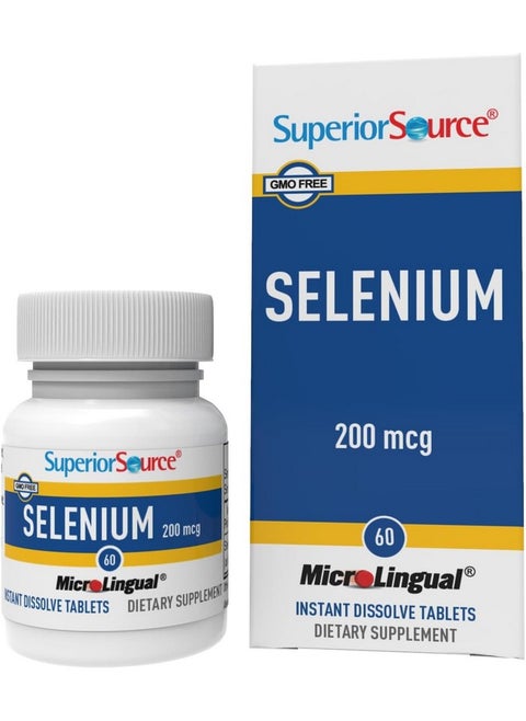 مكملات غذائية من السيلينيوم من Superior Source، 200 ميكروجرام، 60 قرصًا
