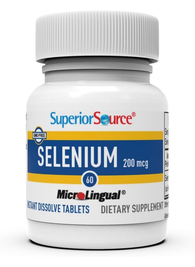 مكملات غذائية من السيلينيوم من Superior Source، 200 ميكروجرام، 60 قرصًا