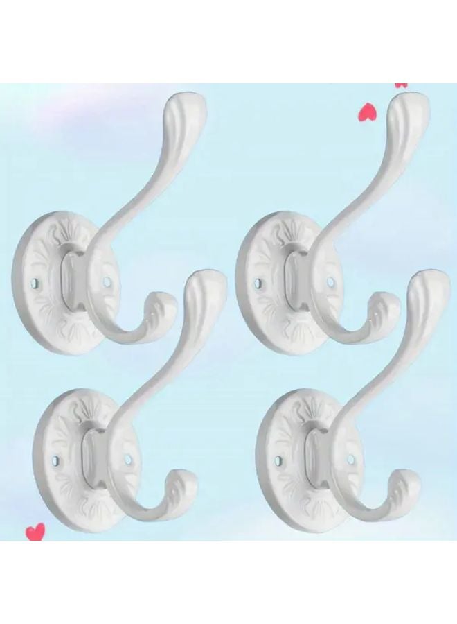 4Pcs Black Aluminum Alloy Wall Mounted Hooks Heavy Duty For Bathroom Closet Door Wardrobe - Image 2