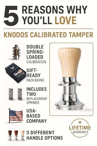 KNODOS Tamper 58mm Auto-Leveling Calibrated Spring Loaded Design Stainless Steel Ripple Base 58 mm Espresso Tamper Tool with 20lb / 25lb / 30lbs Replacement Springs - Image 3