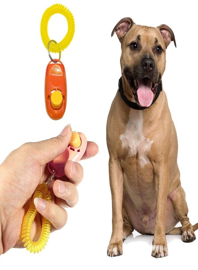 Sage Square Pet Training Clicker with Wrist Strap for Dog/Cat/Kitten/Puppy/Bird (Orange) - Image 1